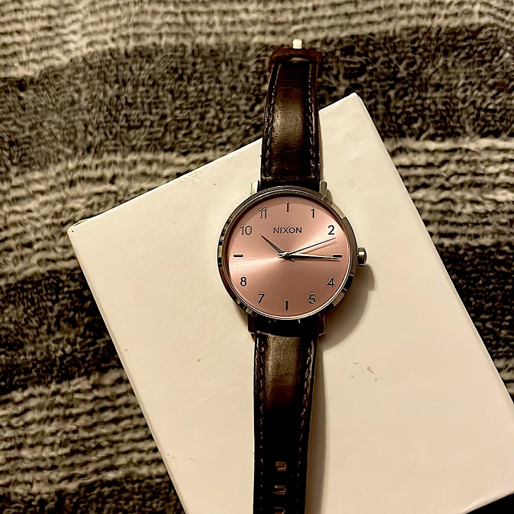 Pink/brown Nixon watch